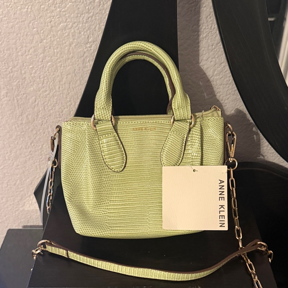 Anne Klein Lime Mini Bag with Chain Strap